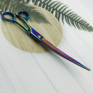 Rainbow Extra Long Curved Hair Cutting Scissors - Image 3