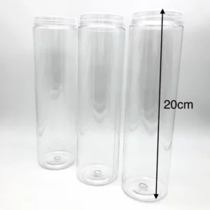 Clear Long Cylinder Containers 3pcs