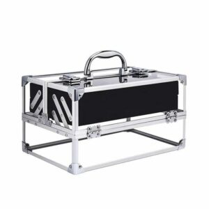 Clear Acrylic Cosmetic Case - Silver