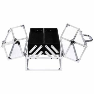 Clear Acrylic Cosmetic Case - Silver - Image 2