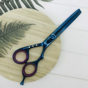 Blue Chrome Hair Thinning Scissors