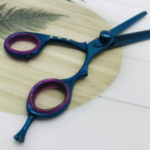 Blue Chrome Hair Thinning Scissors - Image 2