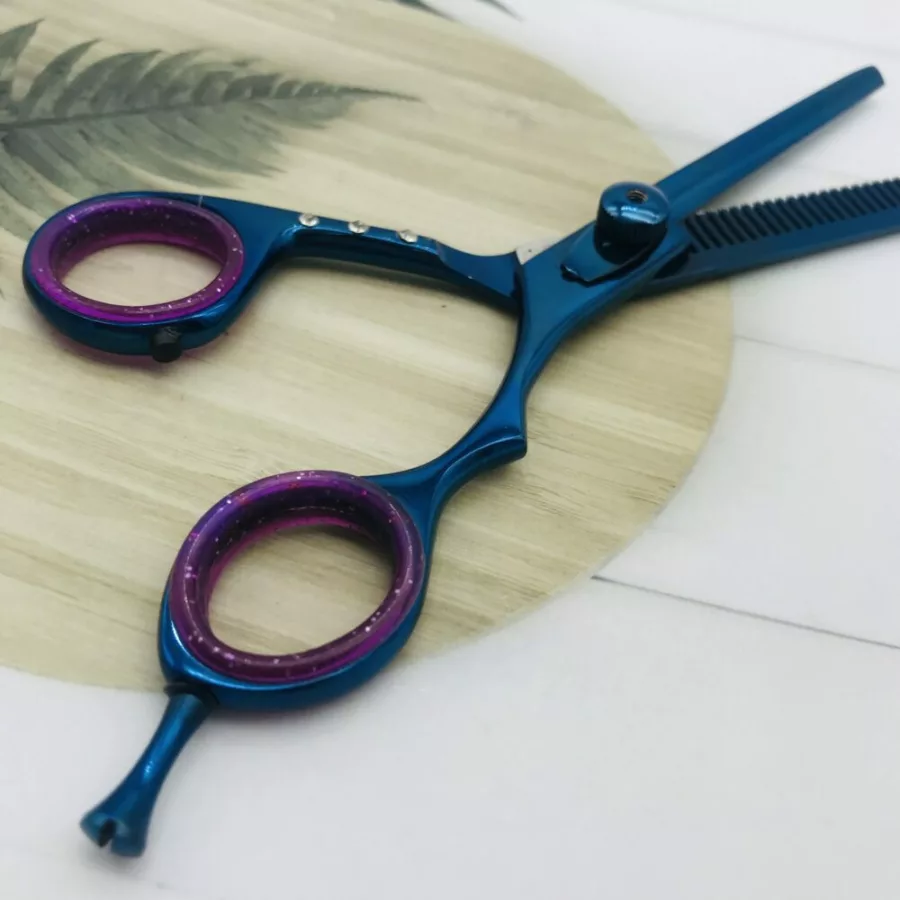 Blue Chrome Hair Thinning Scissors - Image 2